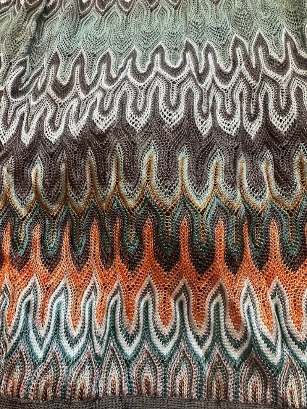 Missoni Multicolor Wave-Pattern Halter Tank Top — Green, White, Orange, Gray - Picture 4 of 11